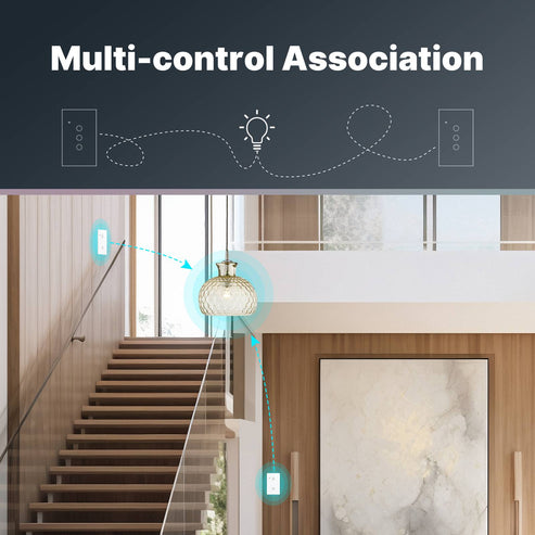 WiFi Smart Light Switch US - No Neutral Wire Required, Glass Touch Panel Wall Switch, Works with Alexa/Google/HomeKit, App & Voice Control, UL Certified