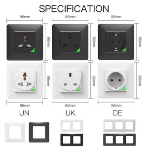 WiFi Smart Light Switch & Socket Outlet - EU Version, Push Button Wall Switch, Works with Alexa/Google Home, No Hub Required, Timer & Remote Control (Neutral Wire Required)