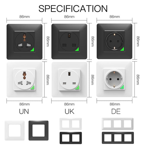 WiFi Smart Light Switch & Socket Outlet - EU Version, Push Button Wall Switch, Works with Alexa/Google Home, No Hub Required, Timer & Remote Control (Neutral Wire Required)