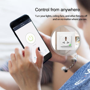 WiFi Smart Light Switch & Socket Outlet - Universal Version, Push Button Control, Works with Alexa/Google Home, No Hub Required, Timer Function, Remote Access (Neutral Wire Optional)