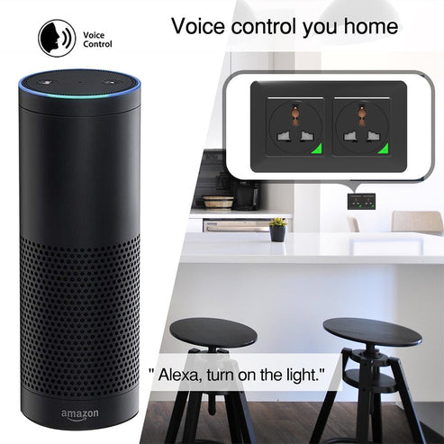 WiFi Smart Light Switch & Socket Outlet - Universal Version, Push Button Control, Works with Alexa/Google Home, No Hub Required, Timer Function, Remote Access (Neutral Wire Optional)