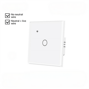 WiFi Smart Light Switch EU - No Neutral Wire Required, Touch Panel Wall Switch, Works with Alexa/Google/HomeKit, App & Voice Control, CE Certified