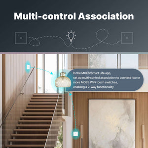 WiFi Smart Light Switch EU - No Neutral Wire Required, Touch Panel Wall Switch, Works with Alexa/Google/HomeKit, App & Voice Control, CE Certified