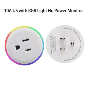 WiFi Smart Plug Outlet, Smart Power Socket with Energy Monitoring & RGB Light, Works with Alexa & Google Home, Wireless Remote Control, Timer & Schedule, No Hub Required, 2.4GHz WiFi Only (15A/1800W)