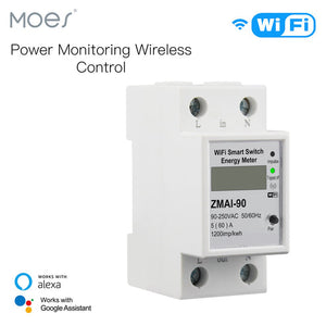 WiFi Smart Energy Monitoring Meter – 110V/220V Power Consumption Electricity Usage Monitor – Real-Time Tracking via App – Compatible with Alexa & Google Home – for Home, Solar, RV, Appliances