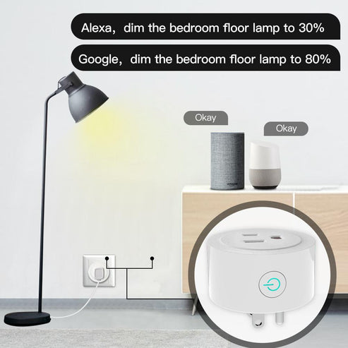 WiFi Smart Plug with Brightness Control - US Version | Dimmable Outlet with Timer & Scheduling | Works with Alexa & Google Home | No Hub Required | 2.4GHz WiFi | 15A/1875W | Remote App Control