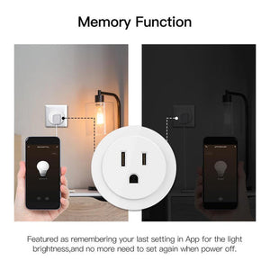 WiFi Smart Plug with Brightness Control - US Version | Dimmable Outlet with Timer & Scheduling | Works with Alexa & Google Home | No Hub Required | 2.4GHz WiFi | 15A/1875W | Remote App Control