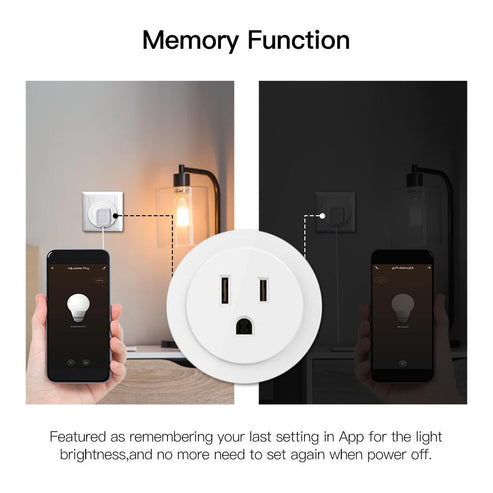 WiFi Smart Plug with Brightness Control - US Version | Dimmable Outlet with Timer & Scheduling | Works with Alexa & Google Home | No Hub Required | 2.4GHz WiFi | 15A/1875W | Remote App Control