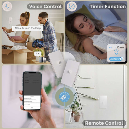 WiFi Smart Light Switch US - Toggle Style, Neutral Wire Required, 3-Way Compatible, Works with Alexa/Google/HomeKit, App & Voice Control, UL Certified