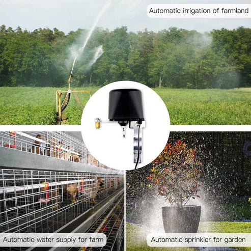 WiFi Smart Water Valve Controller - Automatic Irrigation Timer for Garden, Lawn, Gas & Water Lines, Works with Alexa/Google Home, IP66 Waterproof, Remote Control via App (No Hub Required)