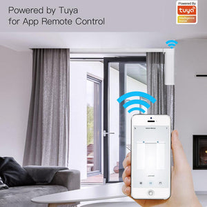 WiFi Smart Curtain Motor System - Tuya Compatible Electric Motorized Track with RF Remote, DIY Automatic Curtain Opener, Works with Alexa/Google Home, Quiet 90RPM Motor
