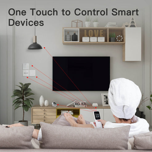 Tuya WiFi Smart Central Control Panel - 5-Inch Wireless Touch Screen Handheld IR Remote Controller for AC/TV/Fan, Works with Alexa & Google Home, Smart Life App, No Hub Required