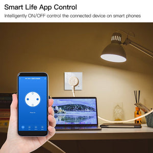 WiFi Smart Wall Socket with Glass Panel - EU Plug, Power Monitor, Touch Control, Relay Status Light, Works with Alexa/Google Home, Energy Tracking, Adjustable Modes (No Hub Required)