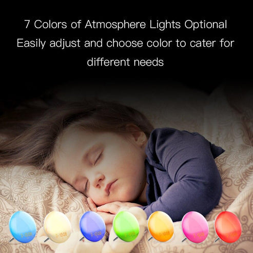 MOES WiFi Smart Alarm Clock with Sunrise Light & Natural Sounds, 7 Color Night Light, FM Radio, Bluetooth Speaker, Works with Alexa, Bedside Clock for Gentle Wake-Up & Sleep Aid