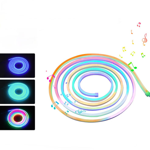 WIFI+Bluetooth Neon Music LED Smart Light - 16 Million RGB Colors, App & Remote Control, Sync to Music, DIY Bendable Design for Bedroom, TV Backlight, Party Decor (Works with Alexa/Google Home)