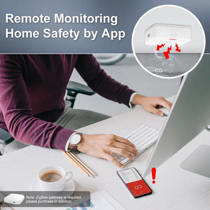 ZigBee CO Detector Alarm - Wireless Carbon Monoxide Sensor with Smart App Alerts, Battery-Powered Gas Leak Detector, Works with Alexa, Google Home, SmartThings for Home Safety