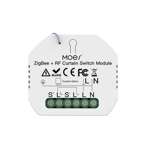 ZigBee & RF433 Smart Curtain Switch Module for Electric Motorized Roller Blinds & Shutter Motors - Works with Alexa/Google Home, Hub Required, Timing & Remote Control, Neutral Wire Needed