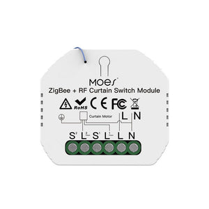 ZigBee & RF433 Smart Curtain Switch Module – for Electric Motorized Roller Blinds & Shutter Motors – Works with Alexa, Google Home, SmartThings – DIY Automation, No Hub Required (Compatible with Tuya/Smart Life)