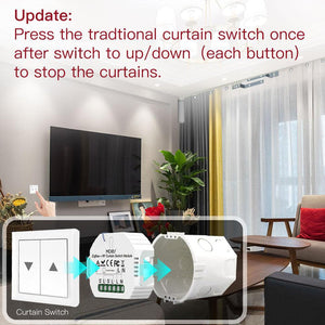ZigBee & RF433 Smart Curtain Switch Module – for Electric Motorized Roller Blinds & Shutter Motors – Works with Alexa, Google Home, SmartThings – DIY Automation, No Hub Required (Compatible with Tuya/Smart Life)