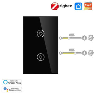 ZigBee Smart Dimmer Switch - Multi-Gang Smart Light Dimmer for Home, US Standard Single Pole, Neutral Wire Required, Works with Alexa/Google Home via ZigBee Hub, Touch Control Panel