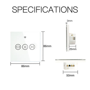 MOES ZigBee Curtain Switch Smart Touch – RF433 Roller Blinds & Shutter Switch, Works with Alexa/Google Home, SmartThings, Hub Required, Timer & Remote Control, Neutral Wire Required, EU Version