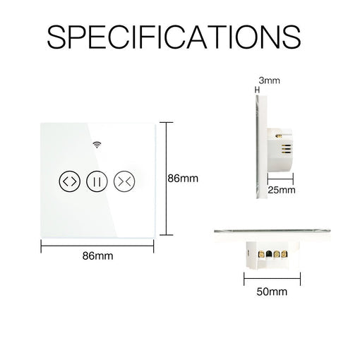MOES ZigBee Curtain Switch Smart Touch – RF433 Roller Blinds & Shutter Switch, Works with Alexa/Google Home, SmartThings, Hub Required, Timer & Remote Control, Neutral Wire Required, EU Version