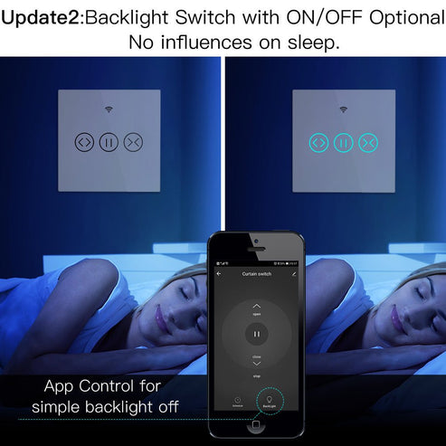 MOES ZigBee Curtain Switch Smart Touch – RF433 Roller Blinds & Shutter Switch, Works with Alexa/Google Home, SmartThings, Hub Required, Timer & Remote Control, Neutral Wire Required, EU Version