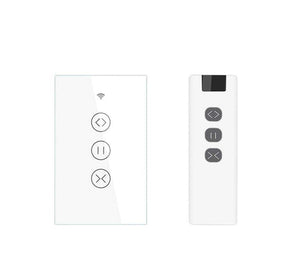ZigBee & RF433 Smart Curtain Blinds Shutter Touch Switch – Neutral Wire Required, Works with Alexa/Google Home, SmartThings, Hub Required, Multi-Control, US Version (Timers & Remote Control)