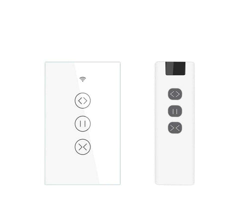 ZigBee & RF433 Smart Curtain Blinds Shutter Touch Switch – Neutral Wire Required, Works with Alexa/Google Home, SmartThings, Hub Required, Multi-Control, US Version (Timers & Remote Control)