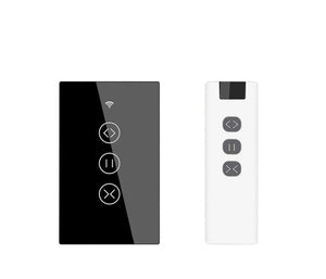 ZigBee & RF433 Smart Curtain Blinds Shutter Touch Switch – Neutral Wire Required, Works with Alexa/Google Home, SmartThings, Hub Required, Multi-Control, US Version (Timers & Remote Control)