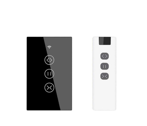 ZigBee & RF433 Smart Curtain Blinds Shutter Touch Switch – Neutral Wire Required, Works with Alexa/Google Home, SmartThings, Hub Required, Multi-Control, US Version (Timers & Remote Control)