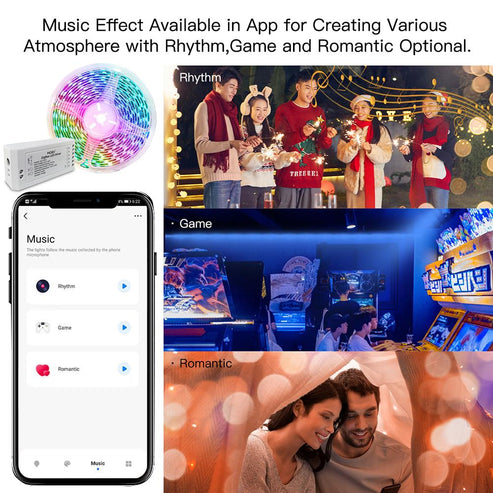 MOES ZigBee RGB Strip Light 16.4ft, Multicolor LED Strip with CCT (Tunable White) & 16 Million Colors, Smart LED Controller, Brightness Adjustable, Works with Alexa, Google Home, SmartThings, Home Assistant