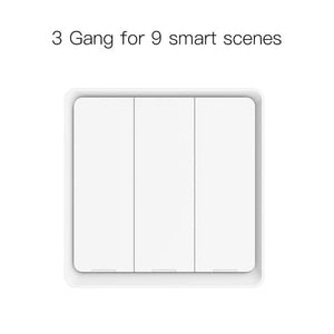 ZigBee Light Switch, Battery-Powered Wireless Smart Switch, Multi-Control Push Button for Smart Home, Scene Switches, Compatible with Alexa, Google Home, Hub Required (No Wiring Needed)