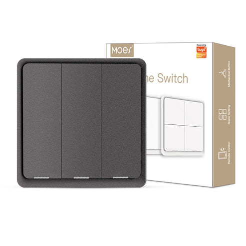 ZigBee Light Switch, Battery-Powered Wireless Smart Switch, Multi-Control Push Button for Smart Home, Scene Switches, Compatible with Alexa, Google Home, Hub Required (No Wiring Needed)