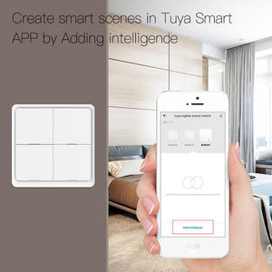 ZigBee Light Switch, Battery-Powered Wireless Smart Switch, Multi-Control Push Button for Smart Home, Scene Switches, Compatible with Alexa, Google Home, Hub Required (No Wiring Needed)