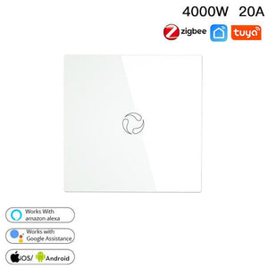 ZigBee Smart Boiler Touch Switch – Water Heater Switch, 20A 230V, Single Pole, Neutral Wire Required, EU Version, Works with Alexa, Google Home & SmartThings, Hub Required, App Control & Timer