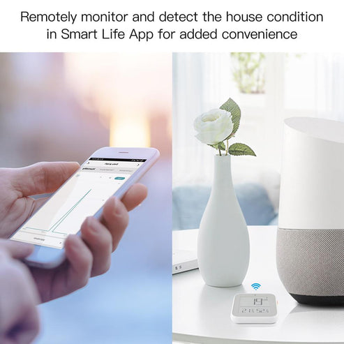 Bluetooth Smart Thermometer - Real-Time Temperature & Humidity Sensor with Light Sensitivity, Wireless Brightness Detection, Works with iOS/Android, Home/Office Use