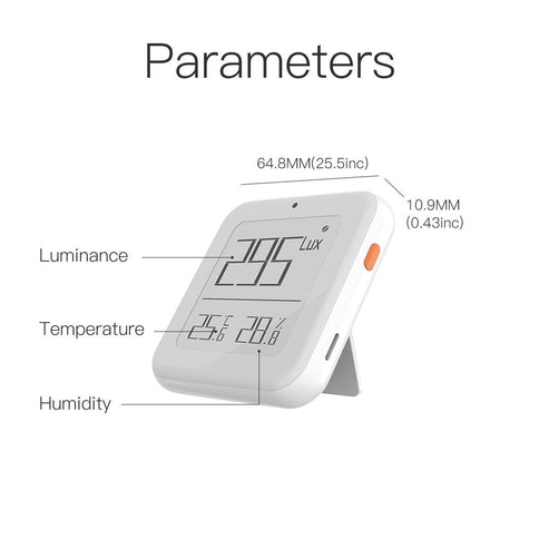 Bluetooth Smart Thermometer - Real-Time Temperature & Humidity Sensor with Light Sensitivity, Wireless Brightness Detection, Works with iOS/Android, Home/Office Use