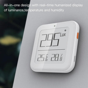 Bluetooth Smart Thermometer - Real-Time Temperature & Humidity Sensor with Light Sensitivity, Wireless Brightness Detection, Works with iOS/Android, Home/Office Use