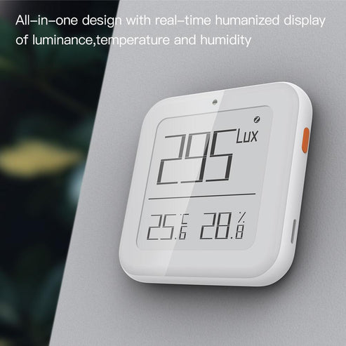 Bluetooth Smart Thermometer - Real-Time Temperature & Humidity Sensor with Light Sensitivity, Wireless Brightness Detection, Works with iOS/Android, Home/Office Use
