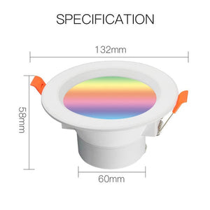 MOES ZigBee Smart Downlight, Round Recessed RGB+CCT (2700K-6500K), Dimmable LED Spot Light, Works with Alexa/Google/SmartThings, Party Lighting, 5W/7W, Voice & App Control
