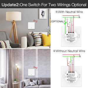 ZigBee Smart Light Switch 1/2/3 Gang - Push Button Multi-Control, Neutral Wire Optional, Works with Alexa & Google Home, Requires Hub (EU Version)