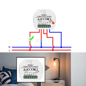 ZigBee Smart Light Switch Module – Tuya Compatible, No Neutral Wire Required, 2-Way/MQTT Relay, Works with Alexa & Google Home, DIY Installation, for Smart Home Automation (Hub Required)