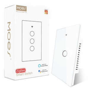 ZigBee Smart Light Switch - Touch Glass Panel, Neutral Wire Required, Works with Alexa/Google/SmartThings, 3-Way Compatible, US Standard, Hub Required