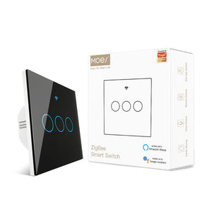 ZigBee 2 Way Smart Light Switch - Touch & Multi-Control Panel, Neutral Wire Optional, No Capacitor Needed, Works with Alexa/Google Home, EU Version (Requires ZigBee Hub)