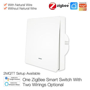 Smart ZigBee Scene Push Button Switch - Single Pole, Neutral Wire Optional, No Capacitor Needed, Works with Alexa/Google Home, Compatible with SmartThings & Hubitat, for Smart Lighting & Home Automation