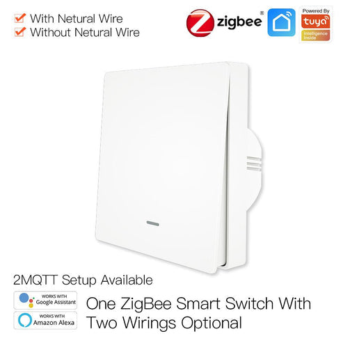 Smart ZigBee Scene Push Button Switch - Single Pole, Neutral Wire Optional, No Capacitor Needed, Works with Alexa/Google Home, Hub Required for Smart Lighting Control