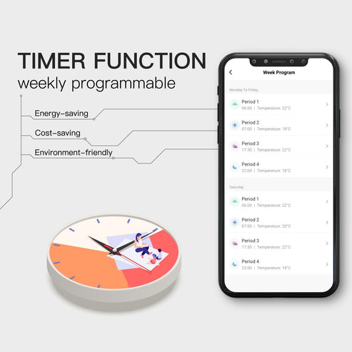 Zigbee Smart Thermostat for Gas & Water Heater – Programmable Digital Room Thermostat, WiFi Compatible, Energy Saving, Works with Alexa & Google Home, Easy Installation, LCD Touchscreen