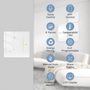 Zigbee Smart Thermostat for Gas & Water Heater – Programmable Digital Room Thermostat, WiFi Compatible, Energy Saving, Works with Alexa & Google Home, Easy Installation, LCD Touchscreen