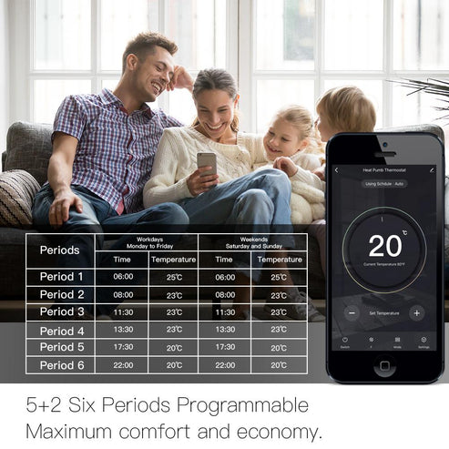 Zigbee Smart Thermostat for Water/Gas Boiler & Electric Floor Heating - Programmable Temperature Controller with Brushed Metal Panel, Works with Alexa, Google Home & SmartThings, Energy Saving